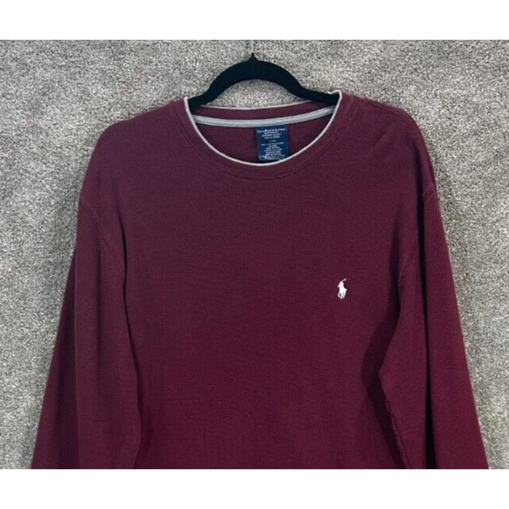 Polo Ralph Lauren Sleepwear Mens Large Red‎ Waffle Knit Thermal Pajama Top